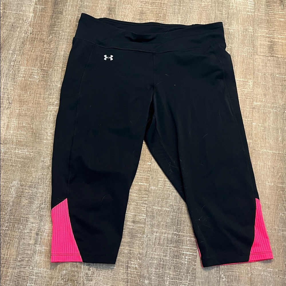 Under Armour Black Leggings with Pink Detail
